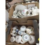 TWO BOXES OF ASSORTED CERAMICS TO INCLUDE COALPORT, ROYAL WORCESTER ETC