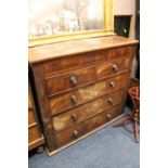 A 19TH CENTURY MAHOGANY CHEST OF EIGHT DRAWERS, H 116 CM, W 126 CM