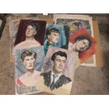 A COLLECTION OF UNFRAMED OIL PAINTINGS ETC. TO INCLUDE IMPRESSIONIST EXAMPLES, PORTRAITS ETC.