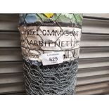 A ROLL OF 10/50 X 31 X 1.7MM GALVANIZED RABBIT NETTING X 50 M