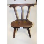 A VINTAGE MAHOGANY CHILDS CHAIR - H 41 CM