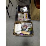 TWO TRAYS OF ART RELATED COLLECTABLES