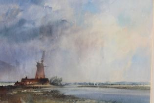 IVAN TAYLOR (1943). 'The Derelict Mill, River Thurne, Norfolk', signed lower left, watercolour,