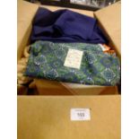 A BOX OF VINTAGE FABRIC ETC