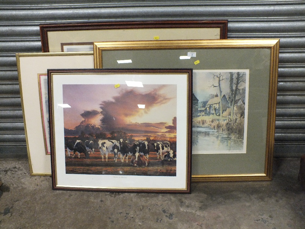 TWO SIGNED LIMITED EDITION PRINTS TO INCLUDE 'AN OLD MILL' BY SPENCER FORD, TOGETHER WITH TWO