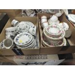 TWO BOXES OF DOULTON AND ROYAL WORCESTER CHINA TO INCLUDE ROYAL DOULTON DARJEELING, ROYAL