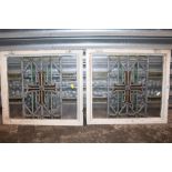TWO VINTAGE STAINED GLASS WINDOWS