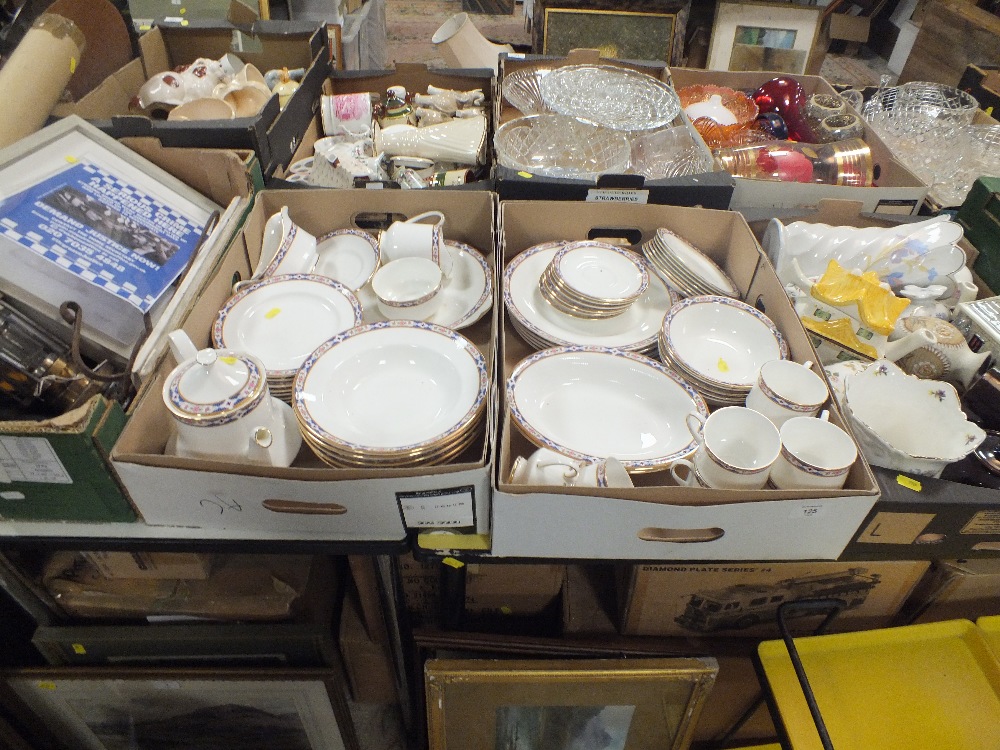 TWO TRAYS OF ROYAL ALBERT PARAGON HYDE PARK CHINA TO INCLUDE TEAPOT, TRIOS ETC