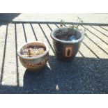 TWO SMALL GARDEN PLANTERS