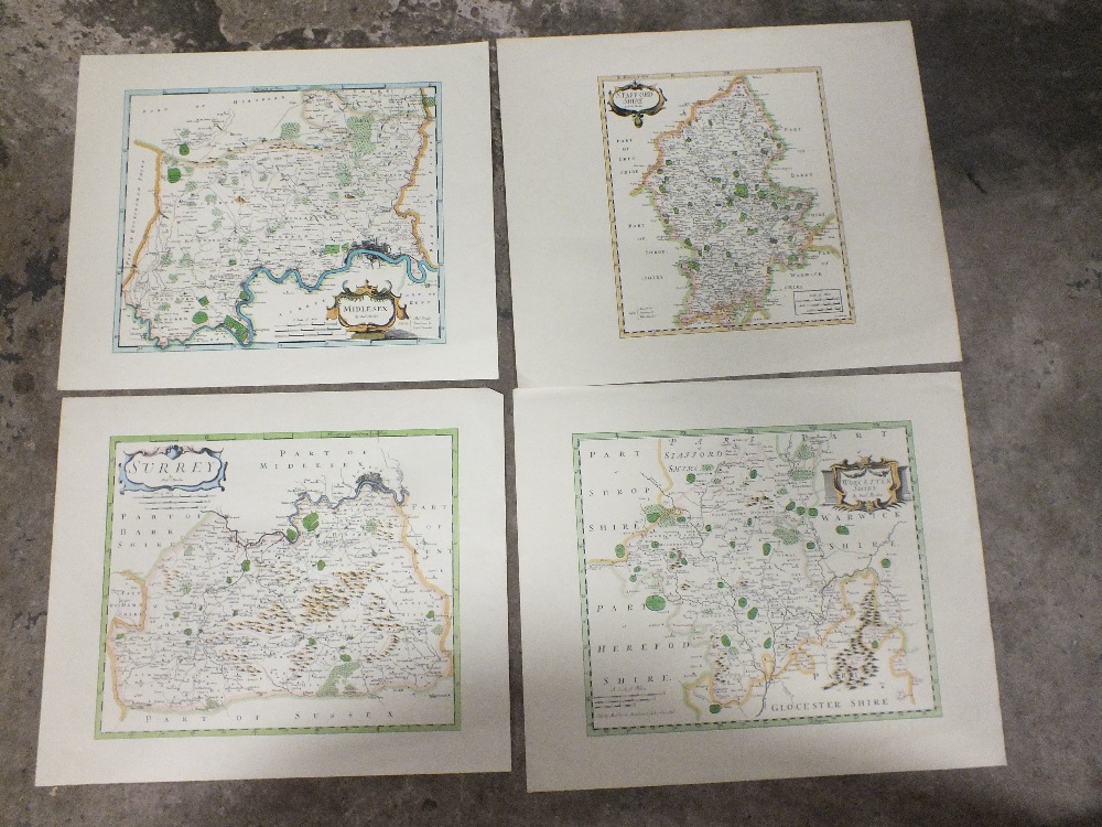 FOUR ASSORTED UNFRAMED MAPS