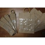 TWO BOXES OF HESSIAN BOTTLE / WINE BAGS