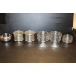 A SELECTION OF SIX ASSORTED HALLMARKED SILVER NAPKIN RINGS