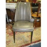 A MODERN GRAY LEATHER DINING CHAIR
