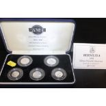 A CASED ROYAL MINT 1995 BERMUDA FIVE COIN SILVER PROOF SET