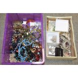 TWO BOXES OF COSTUME JEWELLERY