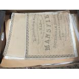 A TRAY OF UNFRAMED ANTIQUE MAPS TO INCLUDE ENGRAVED EXAMPLES