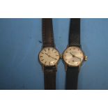 A LADIES 9 CT GOLD OMEGA WRISTWATCH AND ONE OTHER WATCH