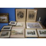 A QUANTITY OF ASSORTED PRINTS AND WATERCOLOURS, LARGEST 52.5 X 40 CM (10)