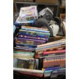 A QUANTITY OF CHILDREN'S BOOKS, CD PLAYER ETC.