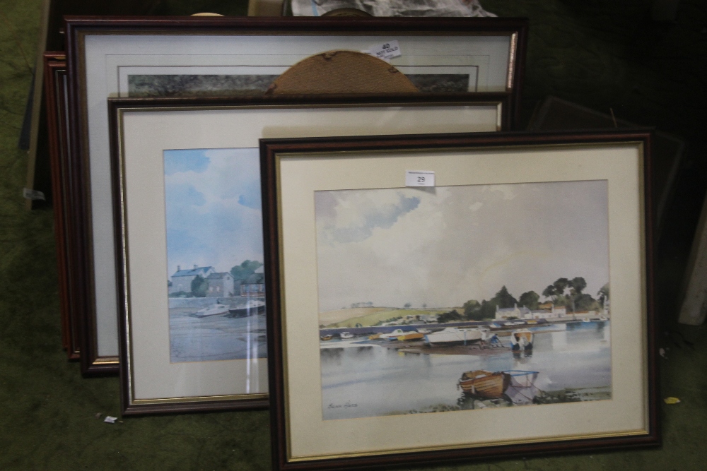 SEVEN PRINTS OF HARBOUR SCENES, LARGEST 60 X 50 CM