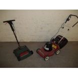 A MOUNTFIELD ELECTRIC LAWN MOWER AND A BLACK & DECKER LAWN RAKE