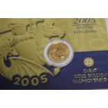 A 2005 22 CARAT GOLD HALF SOVEREIGN