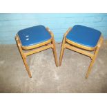 TWO RETRO STACKING STOOLS