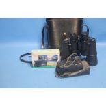 A PAIR OF CASED ZENITH BINOCULARS, AN OLYMPUS CAMERA ETC.