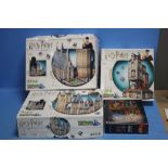 THREE WREBBIT HARRY POTTER 3D JIGSAWS TOGETHER WITH AN AQUARIUS HARRY POTTER JIGSAW