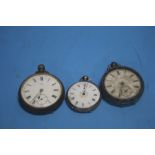 THREE VINTAGE POCKET WATCHES A/F