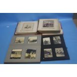 A TRAY OF THREE VINTAGE PHOTOGRAPH ALBUMS WITH CONTENTS A/F