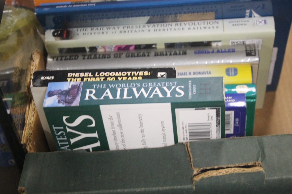 A TRAY OF RAILWAY INTEREST BOOKS TOGETHER WITH A COLLECTION OF MARKLIN CATALOGUES (TRAYS NOT - Image 4 of 5