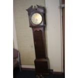 A GRANDFATHER LONG CASE CLOCK WITH TWO WEIGHTS