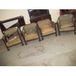 FOUR EDWARDIAN CHAIRS A/F