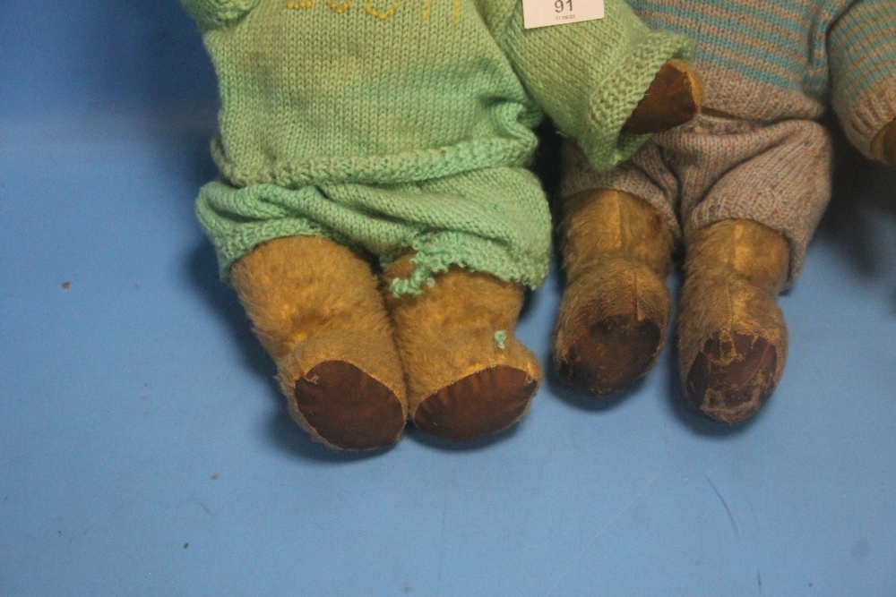 TWO VINTAGE TEDDY BEARS TOGETHER WITH A DOLL - Image 3 of 3