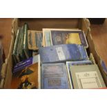 A BOX OF FOLDING MAPS TO INCLUDE OS WELSH 1:63360 FOLDED ON LINEN, BARTHOLOMEW ETC