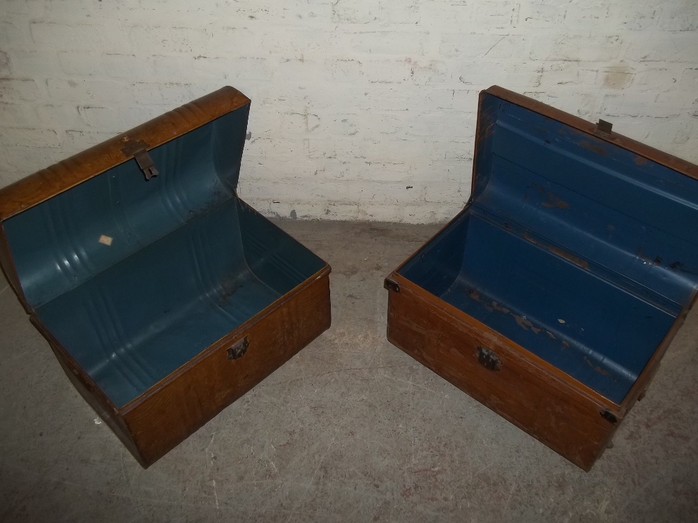 TWO METAL STORAGE TRAVEL TRUNKS - Image 2 of 2
