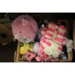 A TRAY OF SOFT TOYS TO INCLUDE BAGPUSS