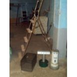 AN ANIMAL LIVE CATCH TRAP, METAL STEP LADDER, TWO PARAFFIN HEATERS (4)