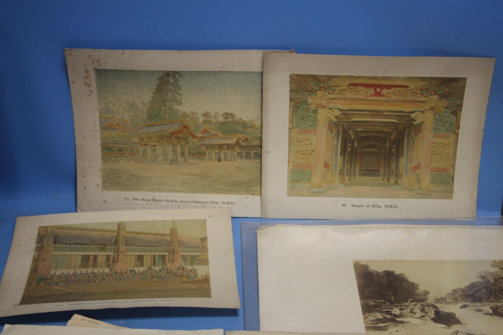 FOUR COLOURED PRINTS OF JAPANESE SCENES comprising No. 70 "Two Stone Basins for holy water (Omizuya) - Image 2 of 3