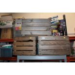 THREE VINTAGE WOODEN APPLE CRATES