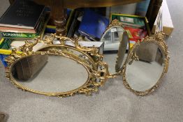 A COLLECTION OF ASSORTED MIRRORS TO INCLUDE GILT FRAMED EXAMPLES (5)
