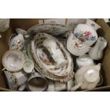 TWO BOXES OF ASSORTED CERAMICS TO INCLUDE COALPORT, ROYAL WORCESTER ETC