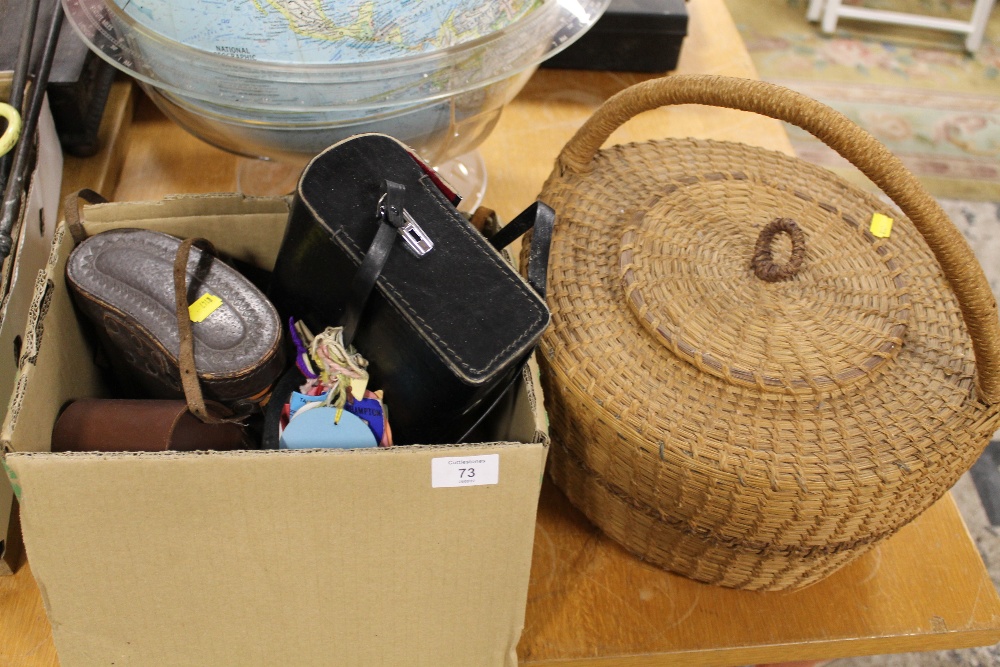 A BOX OF VINTAGE CAMERAS AND BINOCULARS