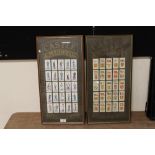 TWO FRAMED AND GLAZED COLLECTIONS OF CASTLE CIGARETTES CIGARETTE CARDS