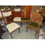 TWO PAIRS OF VINTAGE DINING CHAIRS