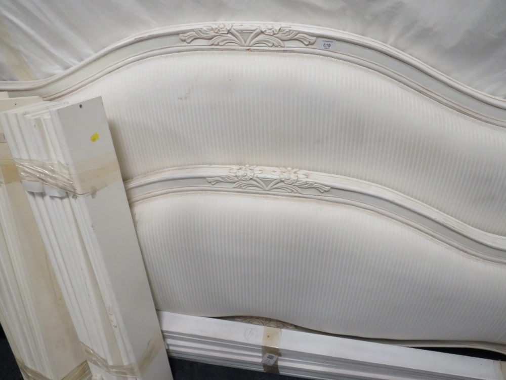 A LOUIS XV STYLE KING SIZE BED FRAME AND MATTRESS - Image 4 of 4