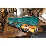 A MODERN SKYLARK 4/4 VIOLIN IN CASE WITH BOW