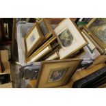 A BOX OF ANTIQUE BAXTER PRINTS ETC