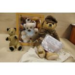 A COLLECTION OF VINTAGE AND MODERN TEDDY BEARS TO INC A MERRYTHOUGHT LIMITED EDITION TOMMY BEAR